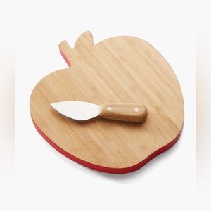 KATE SPADE Knock On Wood Apple Cheese Board With Knife